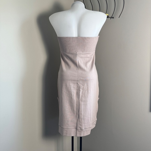 Moda International Strapless Tube-Top Knee Dress Beige Medium Pockets Festival - Picture 6 of 14